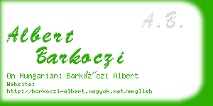 albert barkoczi business card